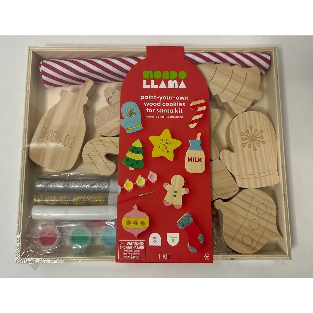 Mondo‎ LLama Paint Your Own Wood Cookies For Santa Kit Kid’s Toys (Ages 6+) NEW